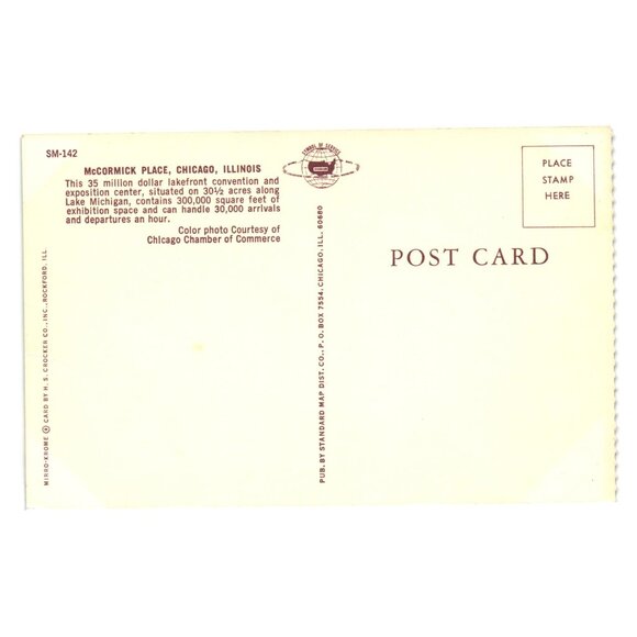 Vintage McCormick Place Chicago Postcard Lakefront Convention Center Building - Picture 2 of 2